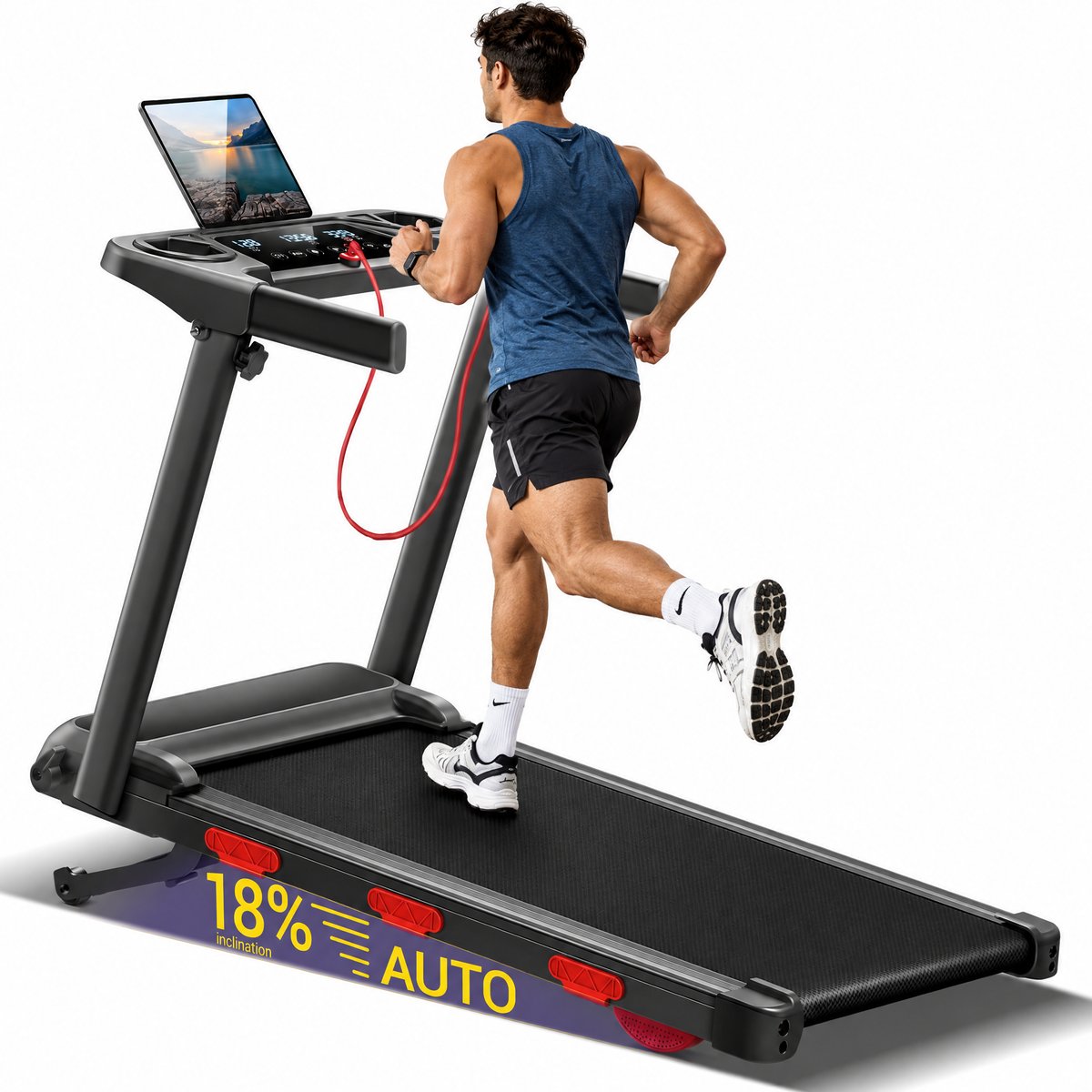 Pack Ultimate Home Gym WhisperWalk : tapis de marche inclinable, haltères réglables, banc pliable et tapis anti-bruit