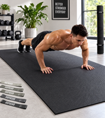 Tapis de marche pliable du Pack Essentiel posé sur le tapis anti-bruit