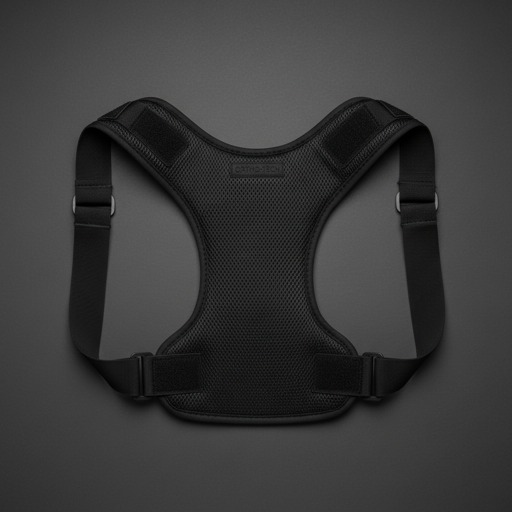Correcteur de posture noir - design en Y, tissu mesh respirant