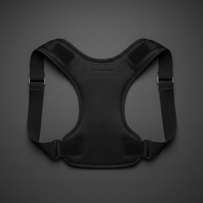 Correcteur de posture noir - design en Y, tissu mesh respirant