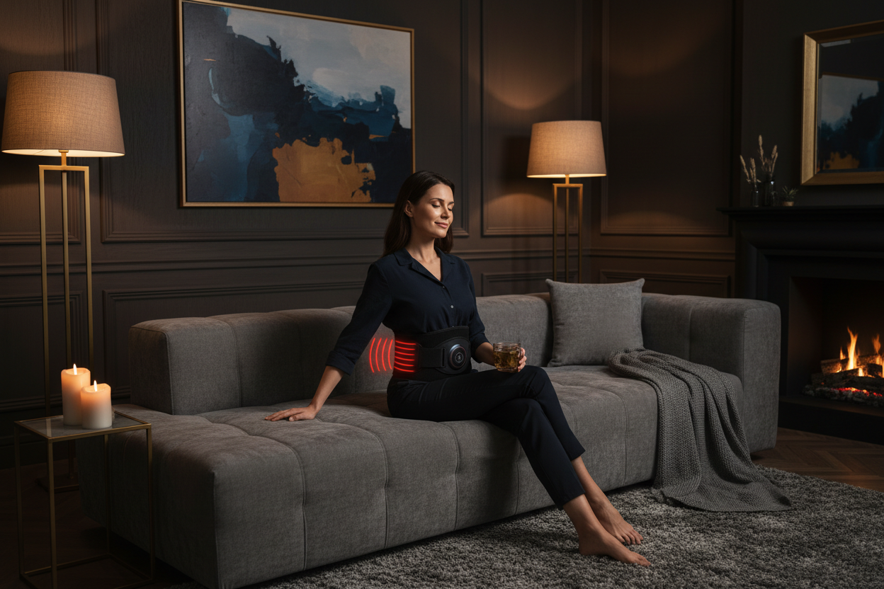 Ceinture de massage chauffante lombaire - soulagement des douleurs de dos