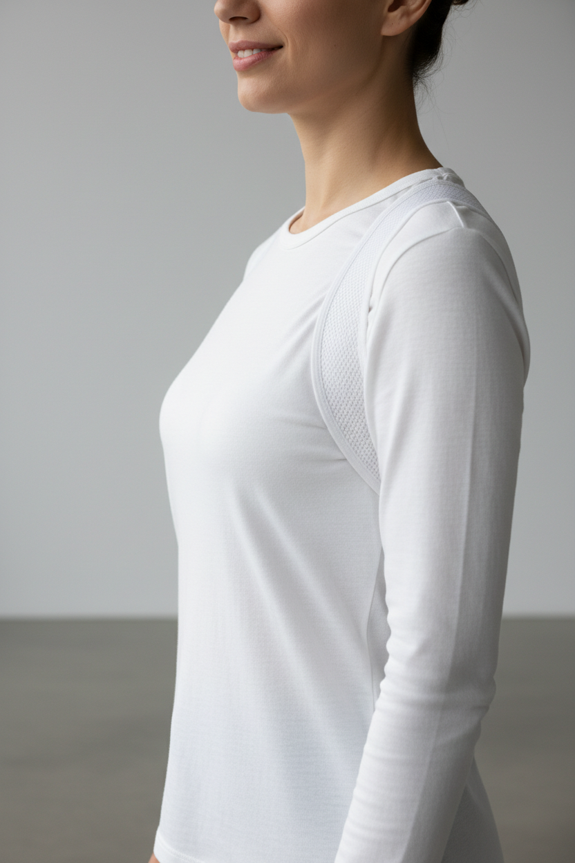 Correcteur de posture discret porté sous vêtement